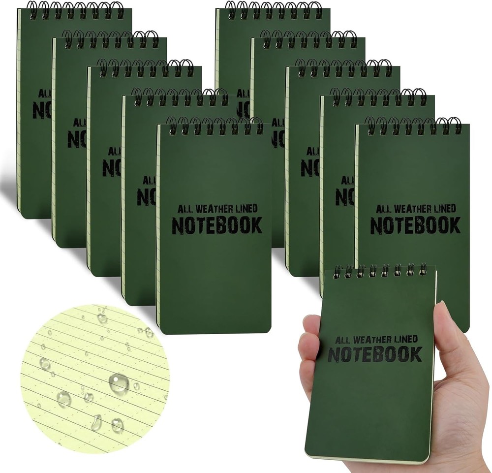 10 Pack Write In The Rain Notebook Steno Notepads, Pocket Waterproof Notepad,...