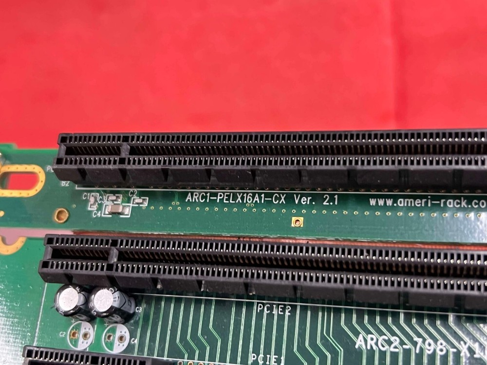 AMERI-RACK ARC1-PELX161-CX with ARC2-798-X16/16 RISER CARD PCIEXLINK-X8 EXTENDER