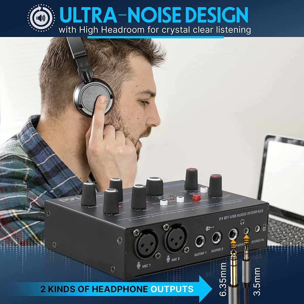 PylePro PMUX6 Pro Usb Audio Interface With Mic/Line