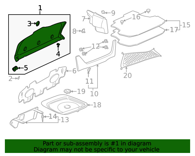Genuine GM Pkg Tray Trim 25753770