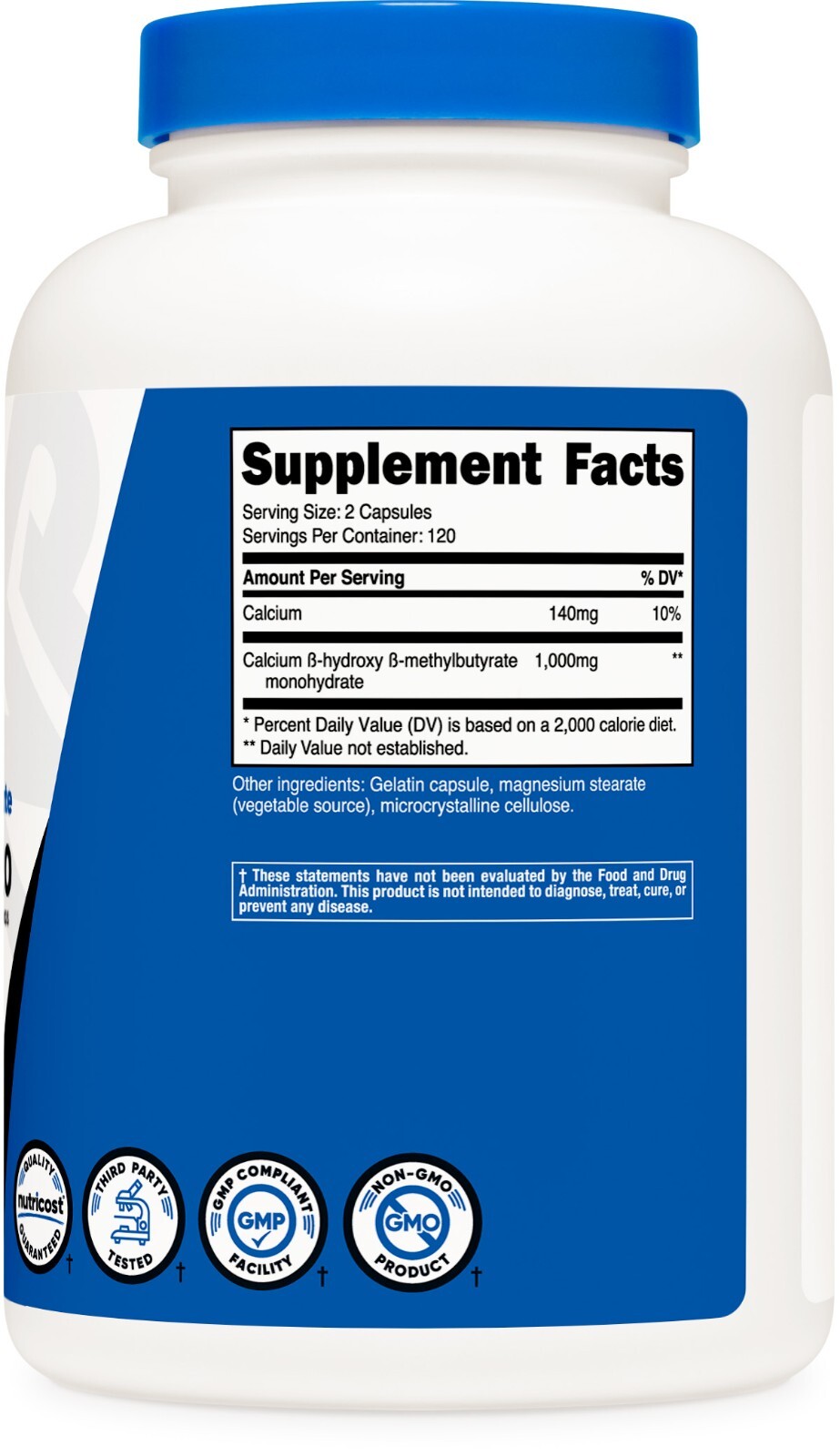 Nutricost HMB (Beta-Hydroxy Beta-Methylbutyric) 1000mg, 120 Servings, 240 Caps