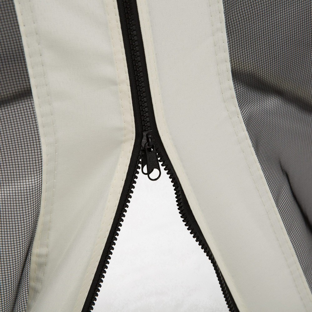 Gazebo Replacement Netting: 4 Black Panels, 13.2'x6.8', Nylon Mesh + Polyester