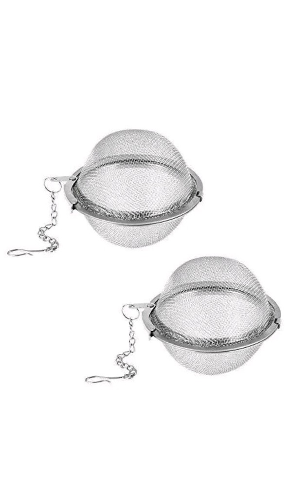 2PCS Stainless Steel Mesh Tea Infuser Diffuser Strainer Steeper For Filtering