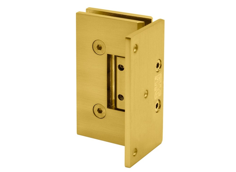 Glendale Adjustable Square Wall Mount Hinge Full Offset Back Plate - Satin Brass