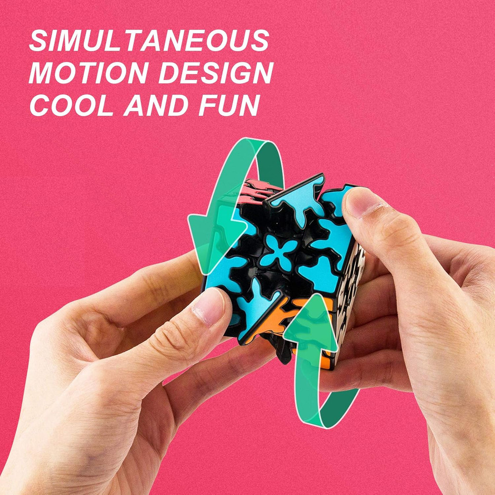 Gear Cube 3X3 with Three-Dimensional Gear Structure, Embedded Tile Design Magic