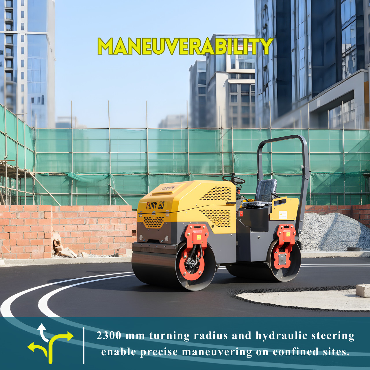 TYPHON FURY 20 Mini Road Roller 2Ton Hydraulic Oil Vibratory B&S 23hp USA engine