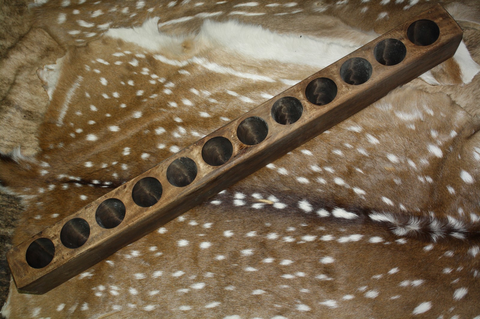 12 Hole Wooden Sugar Mold Wood Candle Holder Primitive Rustic Home Decor