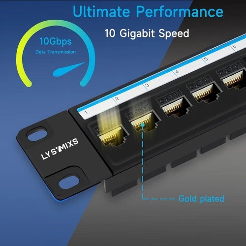 24 Port Rj45 Patch Panel Cat6 Feed Through Coupler Network Patch Panel 19 Inch I