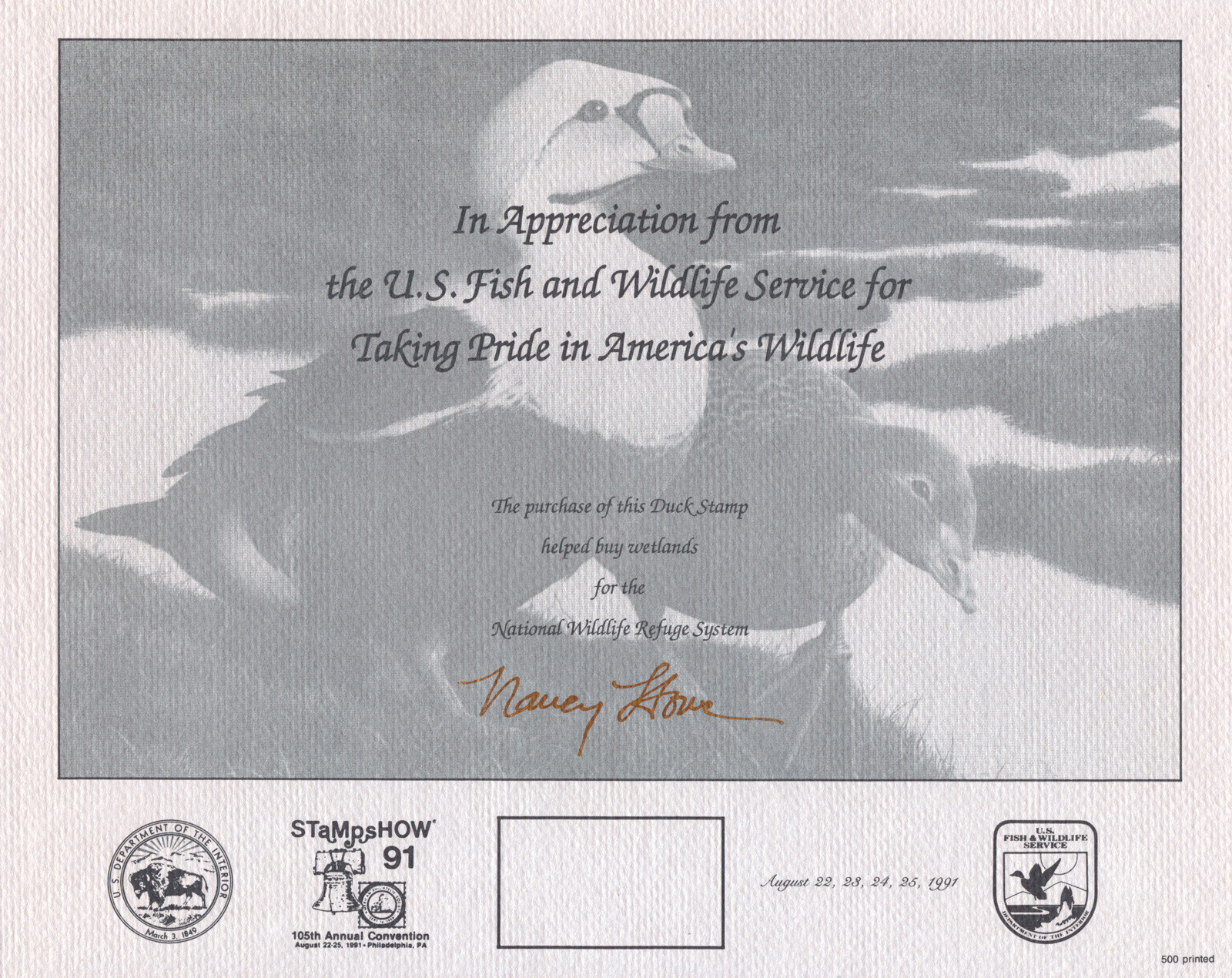 2 Duck Stamps & 23 U.S. Fish & Wildlife Appreciation Souvenir Cards 1975-1997 US