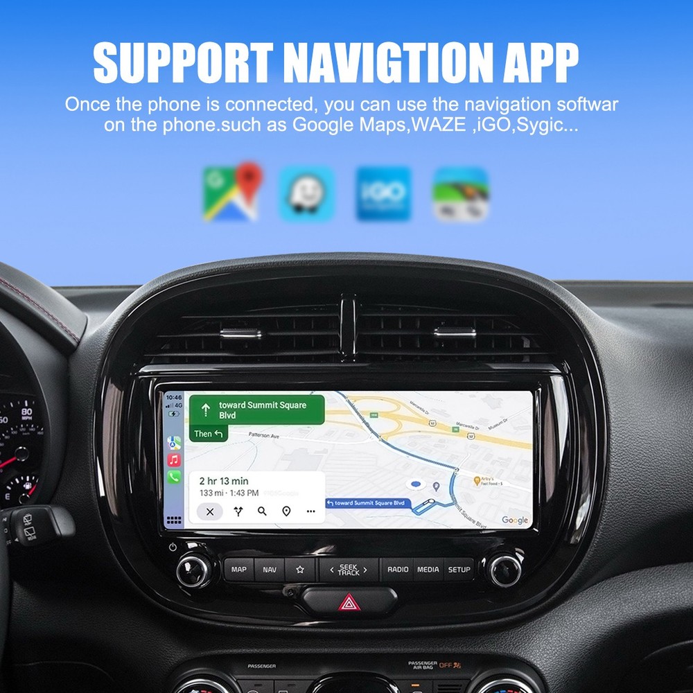 Wireless CarPlay Adapter for Apple iPhone & Android Auto USB Adapter Plug & Play