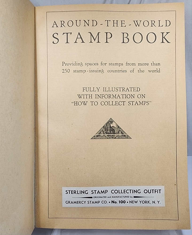 Vintage Around The World Stamp Book Fully Illustrated • Includes Several Stamps