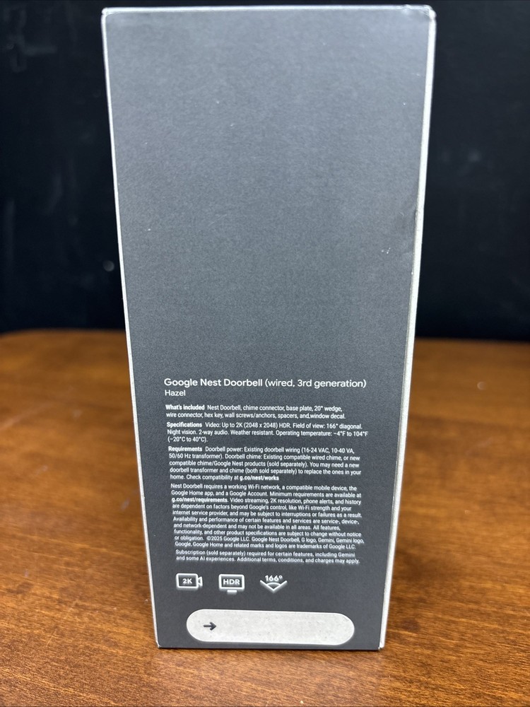 Google Nest Doorbell (Wired, 3rd gen) - Hazel