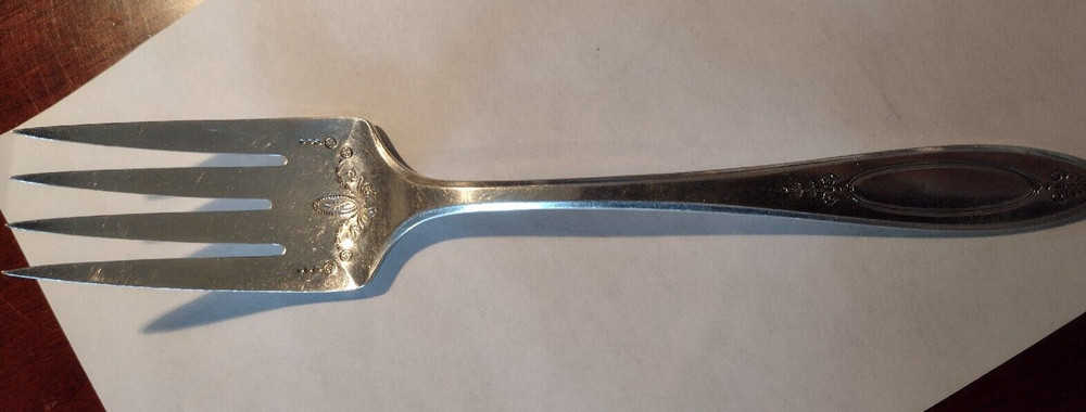 1917 ADAM MEAT FORK MASTER BUTTER Community Plate Oneida Serving silverplate