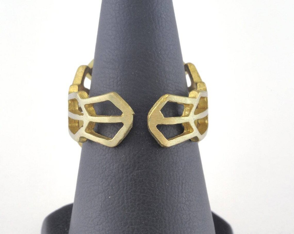 Eye Ring Adjustable Raw brass (18mm 8US inner size) 2670