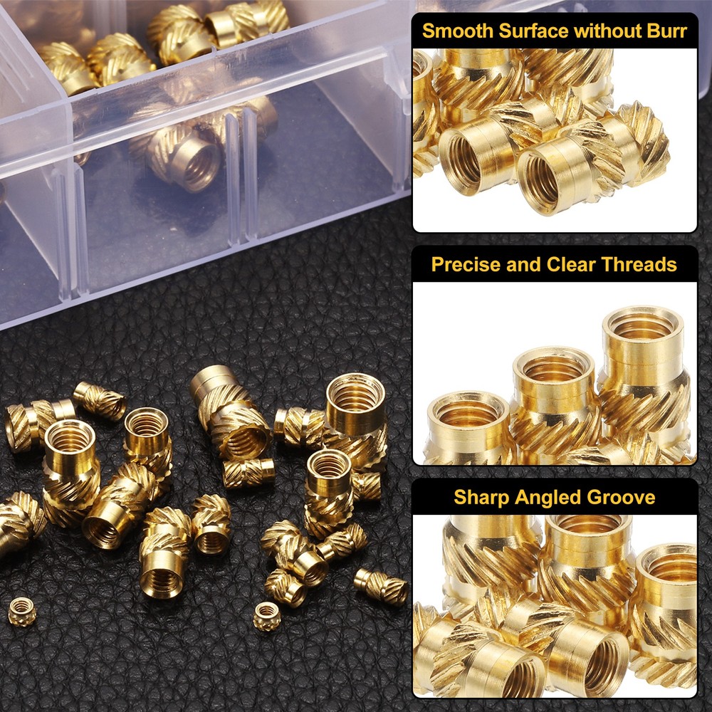 180pcs M2 M2.5 Metric Threaded Inserts with Heat Set Insert Tips