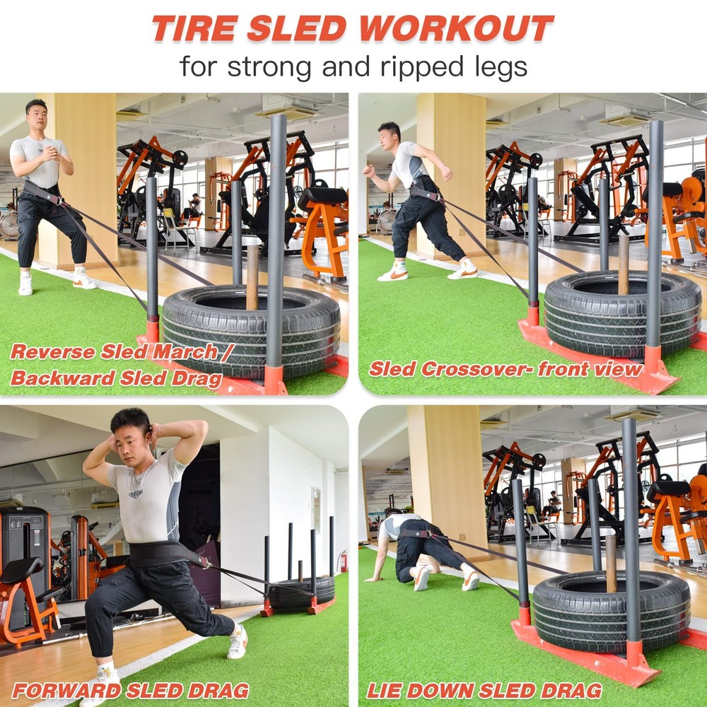 Adjustable Sled Pulling Belt for Strength Training, Agility Core Workouts