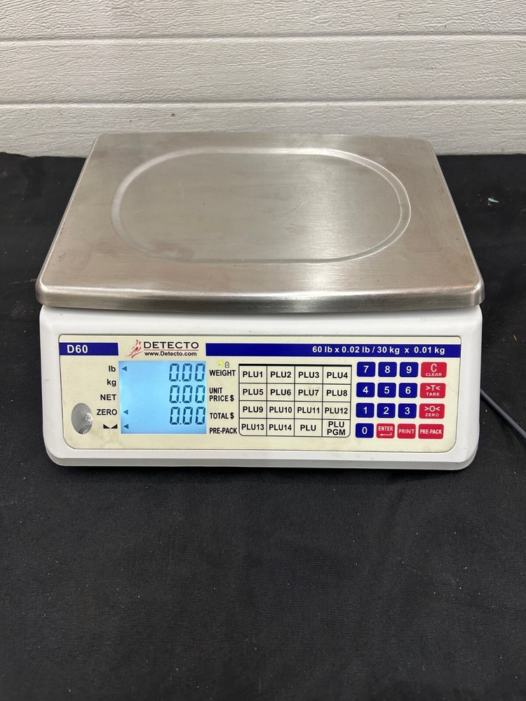 Detecto D60 60 lb Price Computing Scale - Front & Back Display, 110/120v