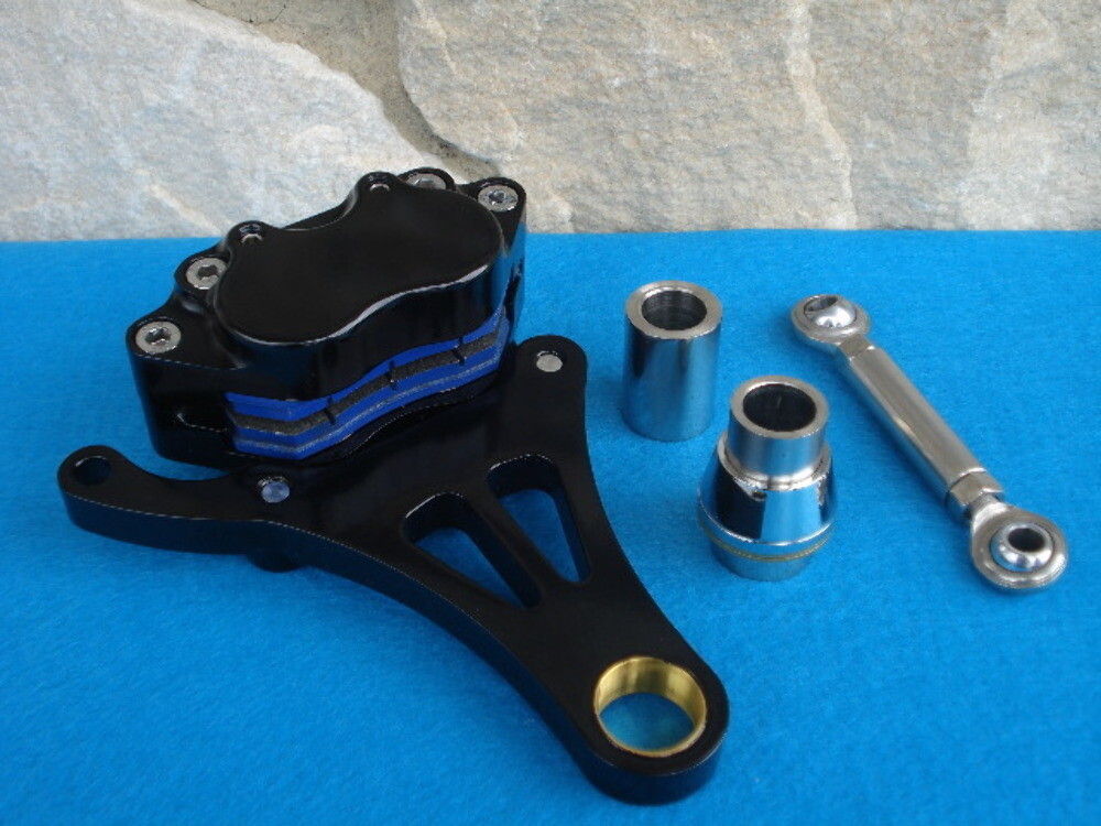FOR HARLEY, DNA, PAUGHCO SPRINGER FRONT END BLACK LEFT FRONT BRAKE CALIPER KIT