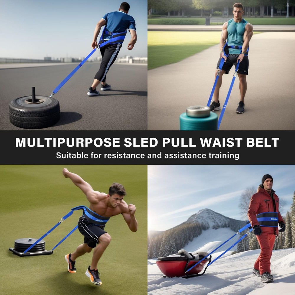 Bilbear Sled Pulling Belt,Adjustable Sled Training Waist Belt, Belt for Pulli...