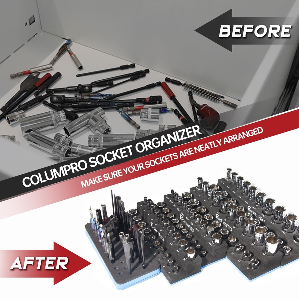 ColumPRO Foam Socket Organizer for Tool Box Drawer,Sockets Holder Whole Set