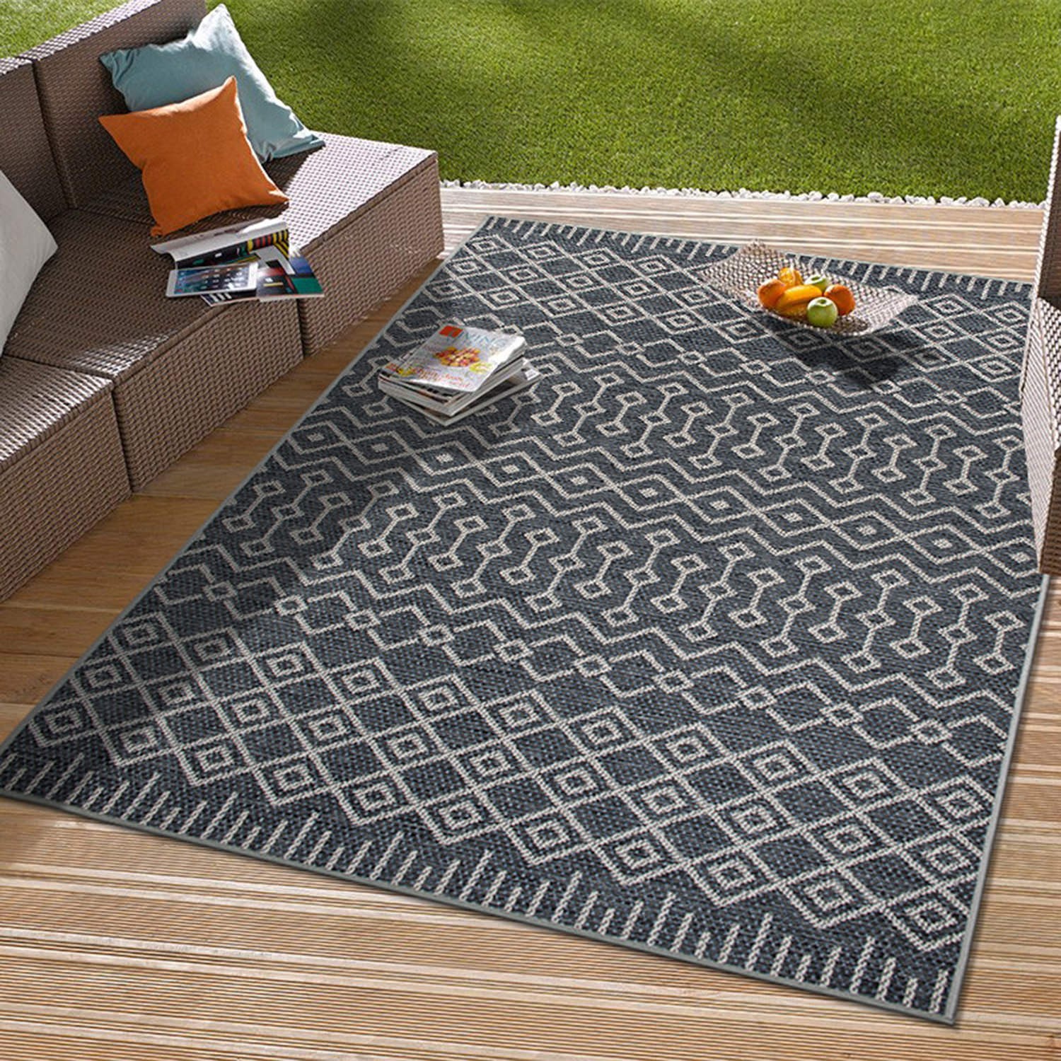Rugshop Outdoor Rugs and Carpets Trellis Bohemian Indoor Outdoor Area Rugs 8x10