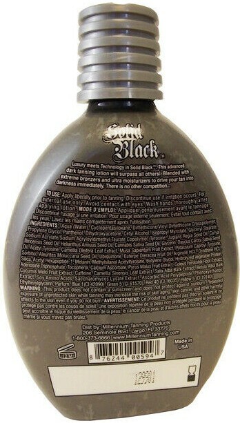 Millennium SOLID BLACK 100X Bronzer Dark Tanning Bed Lotion - 3-PACK