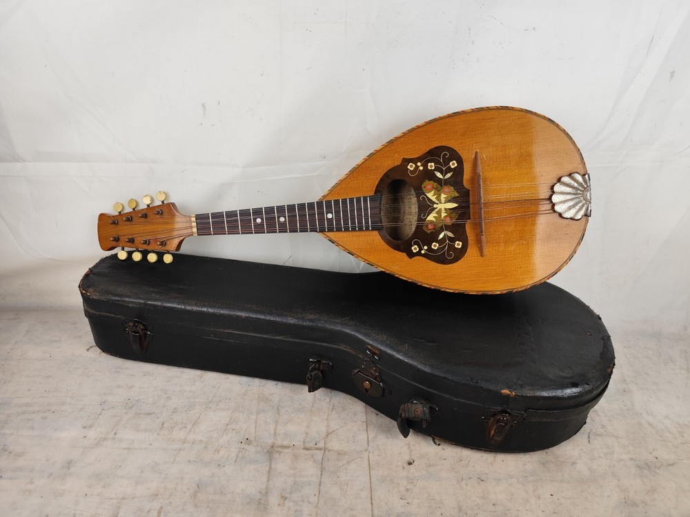 Maple Mandolin 4/4 Carlo Loveri e Son 1904 Naples 曼陀林 만돌린マンドリン Case