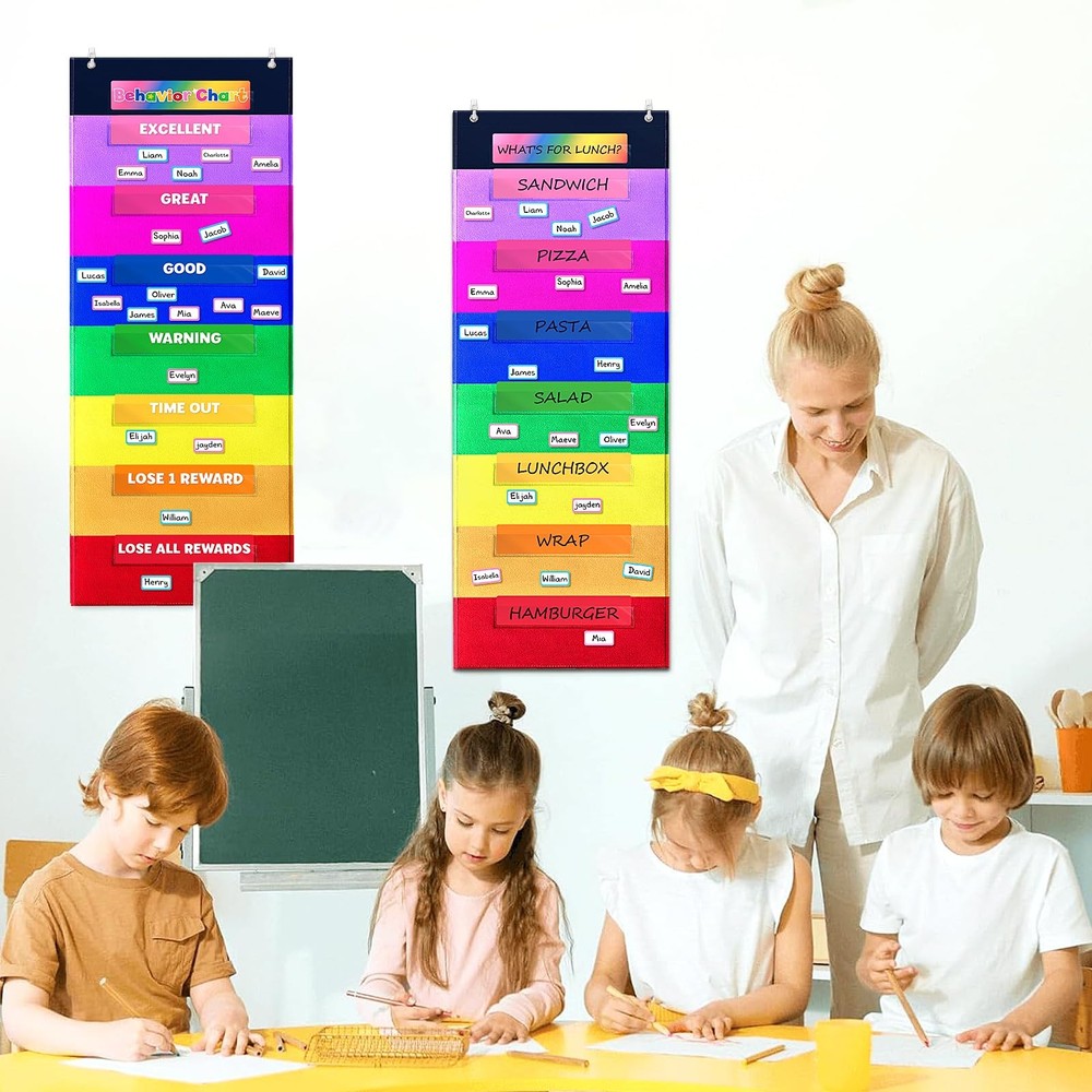 Behavior Chart for Classroom 46 ½" H x 17¼" W Student Behavior Incentive Pock...