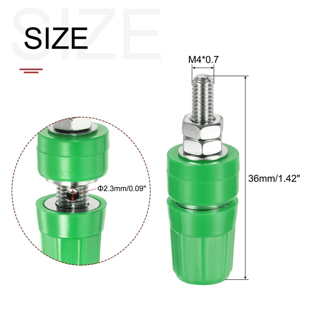 4 Pack Terminal Binding Post Amplifier Terminal Connector Jack Speaker Green