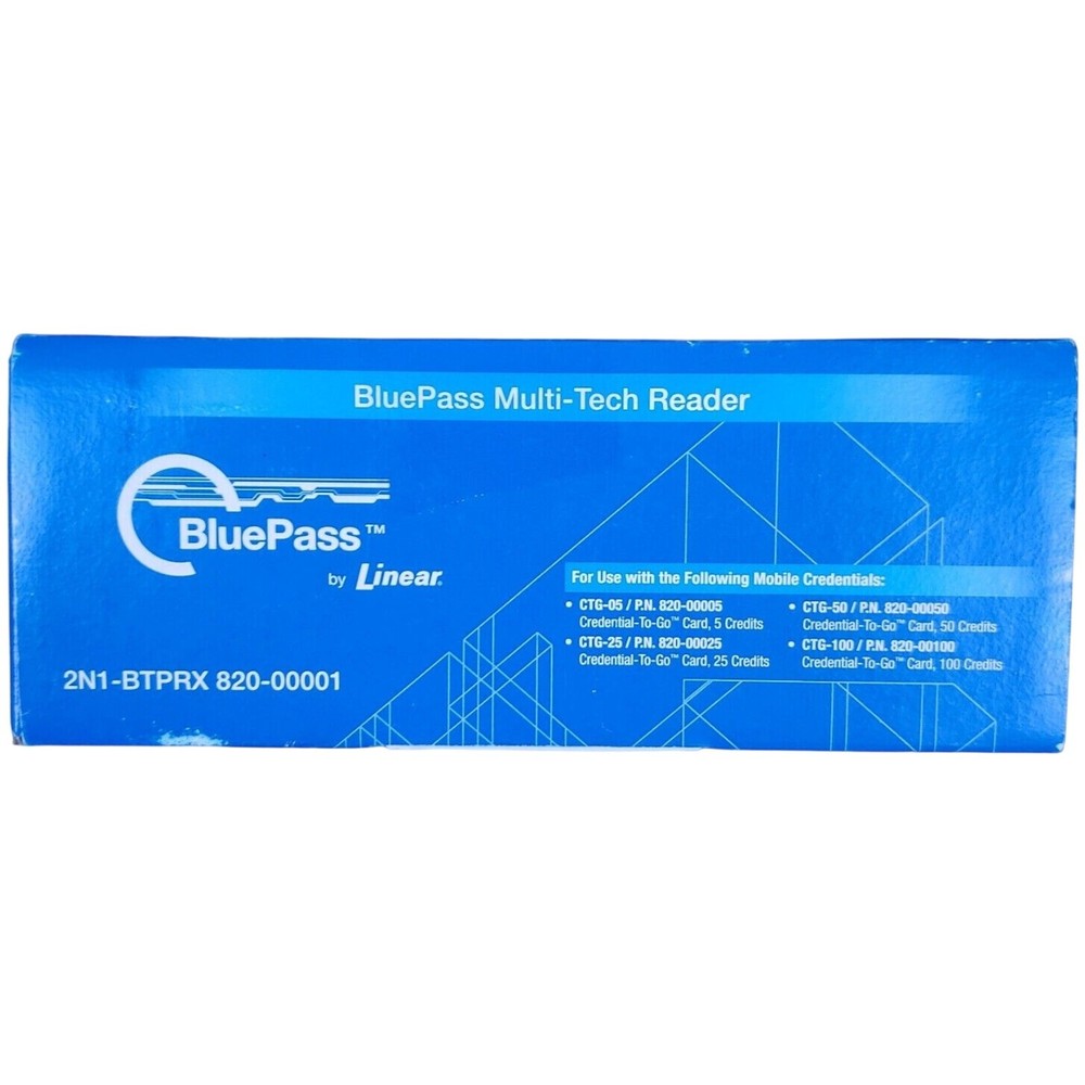 Linear BLUEPASS 2-N-1 Multi-Tech Access Reader 2N1-BTPRX 820-00001 Security NIB