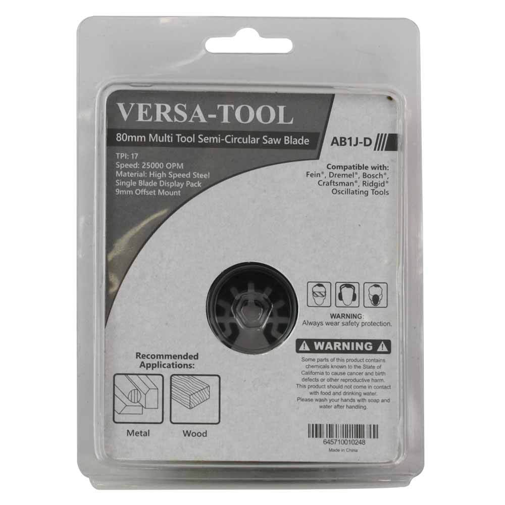 Versa Tool AB1J-D 80mm HSS Semi-Circular MultiTool Saw Single Blade Display Pack