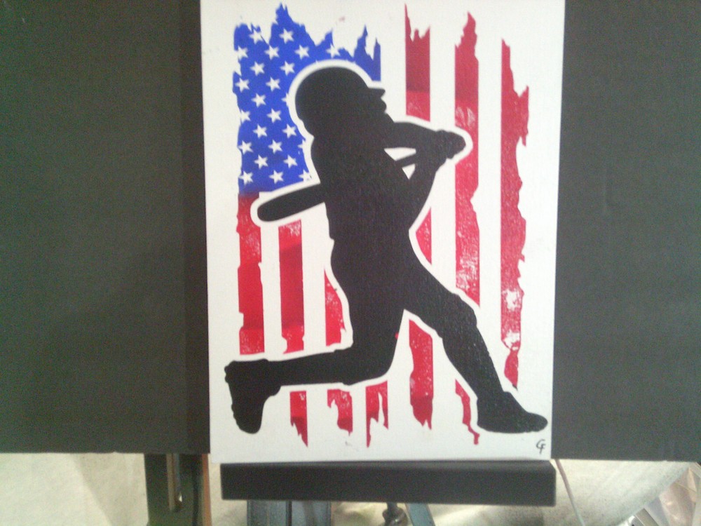 BOYS BASEBALL ON FLAG