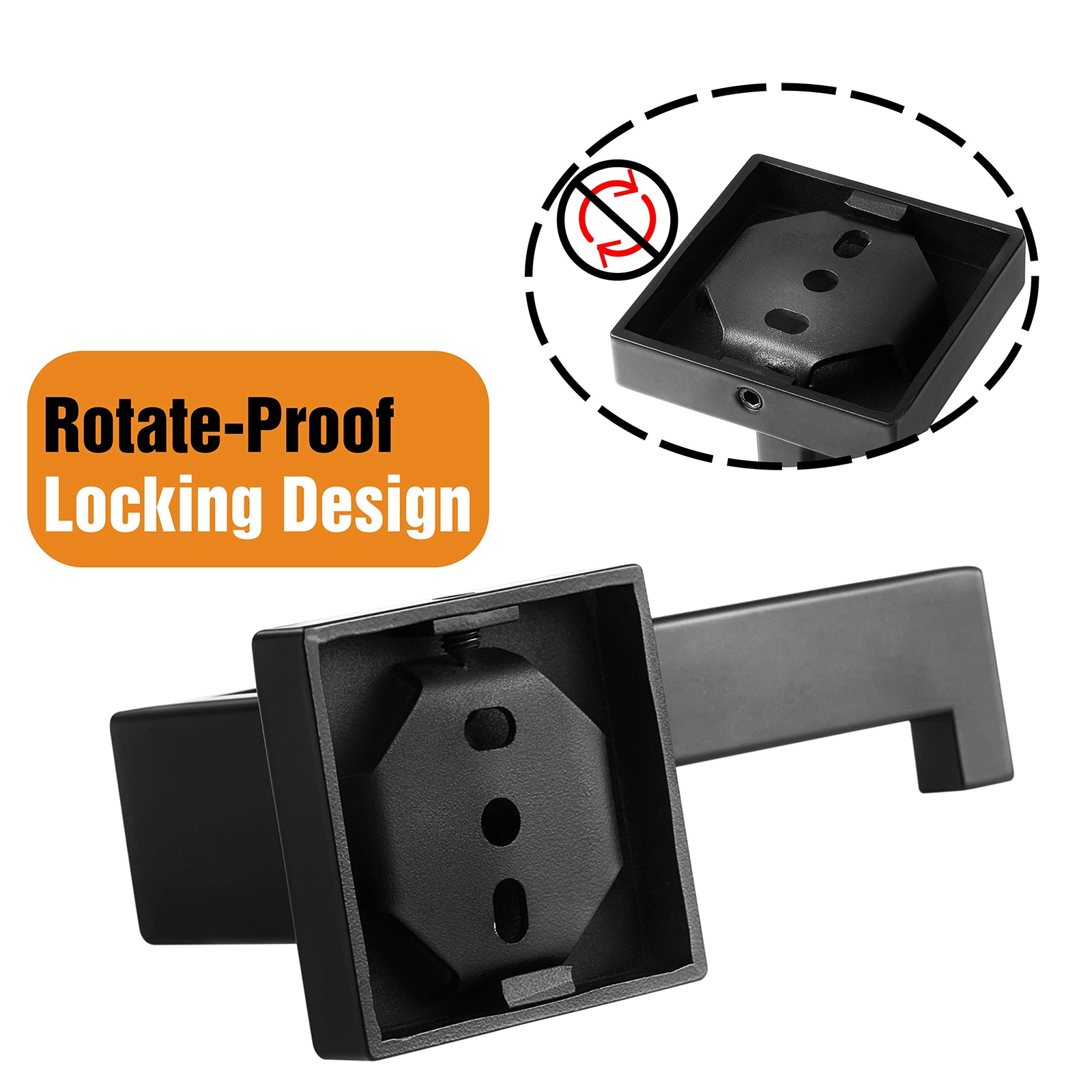 Matte Black Toilet Paper Holder Wall Mount Premium 304 Stainless Steel Square To