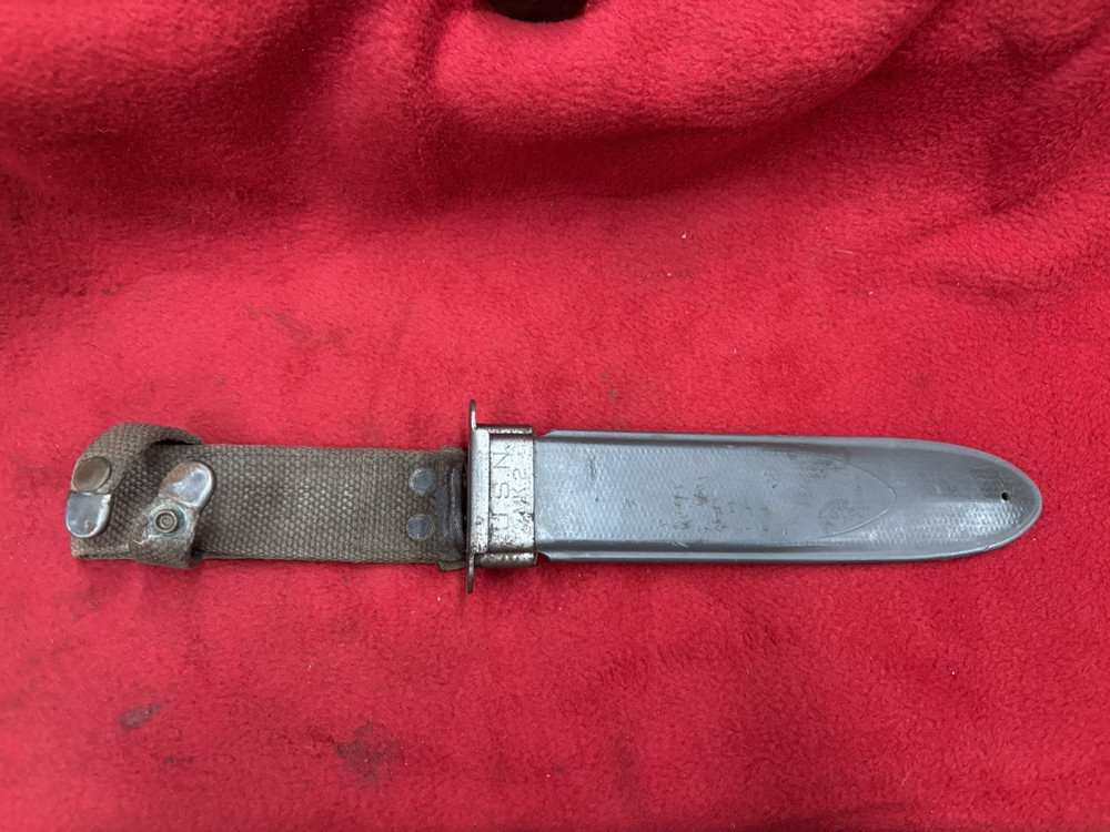 WWII USN Mark 2 Fighting Knife with Scabbard