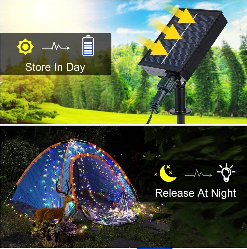Solar Christmas Lights Outdoor 105Ft 300 LED 8 Modes TimerFunctionRemote Control