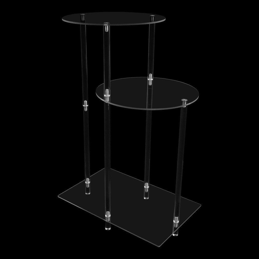 Side Table Home Bedside Table with Open Storage Shelf Indoor Clear Side Table US