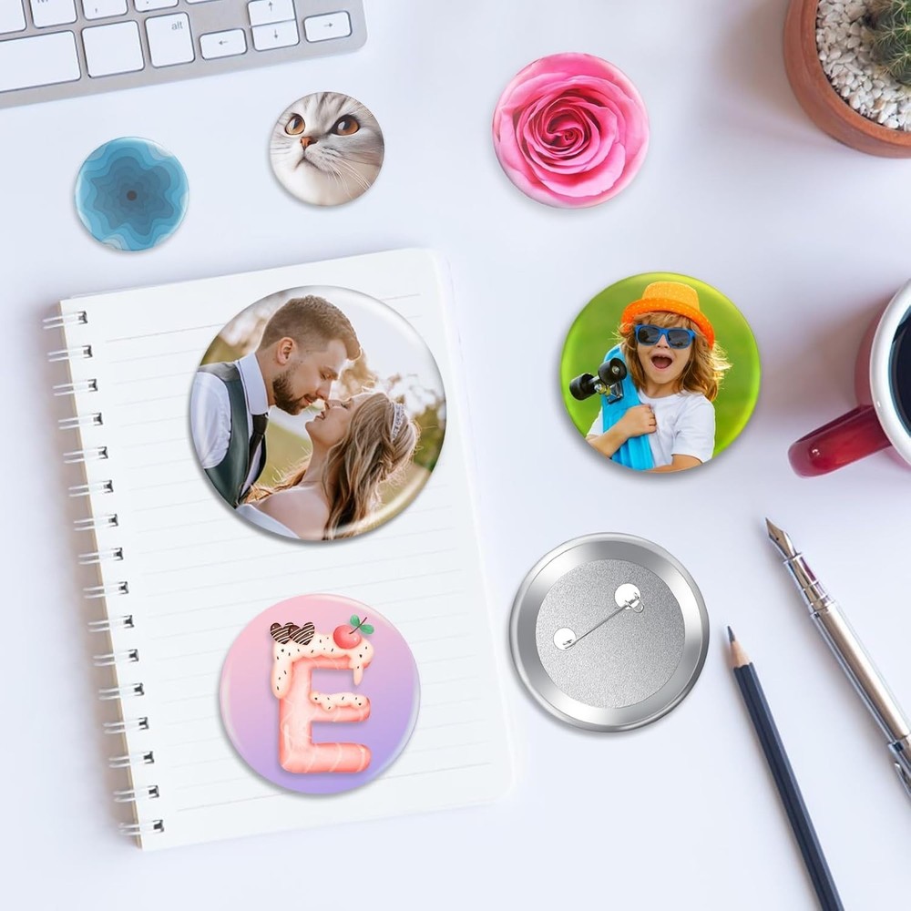75mm Button Maker Supplies - 100 Sets for Creative Custom Badge Projects