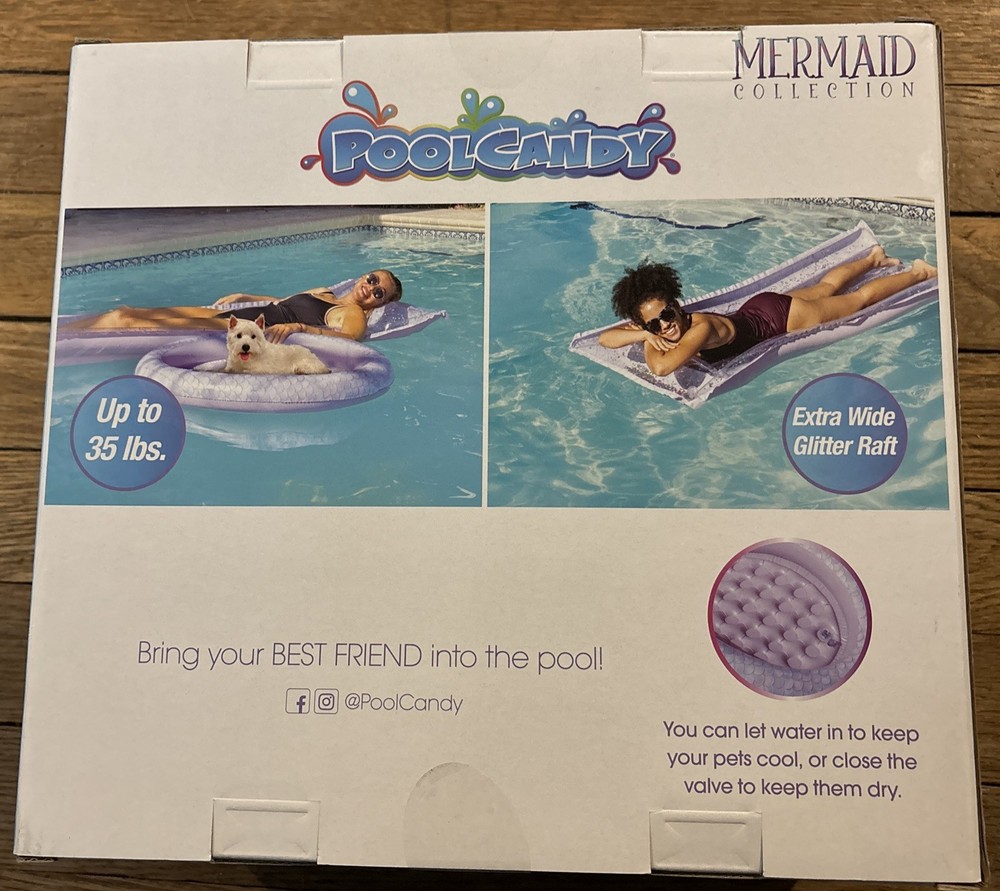 Pool Candy Raft & Pet Float Combo Mermaid Collection NIB
