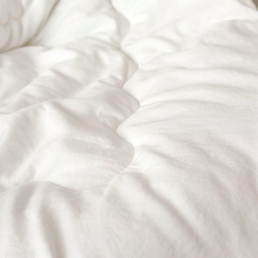 Cotton Microfiber Down Alternative Comforter White, Toddler Size Duvet Insert...