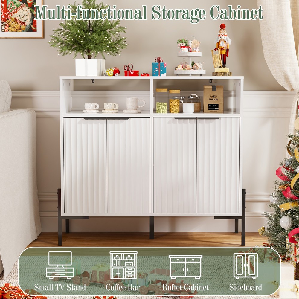 Sideboard Buffet Cabinet with Storage Drawers Adjustable Shelves for Entryway