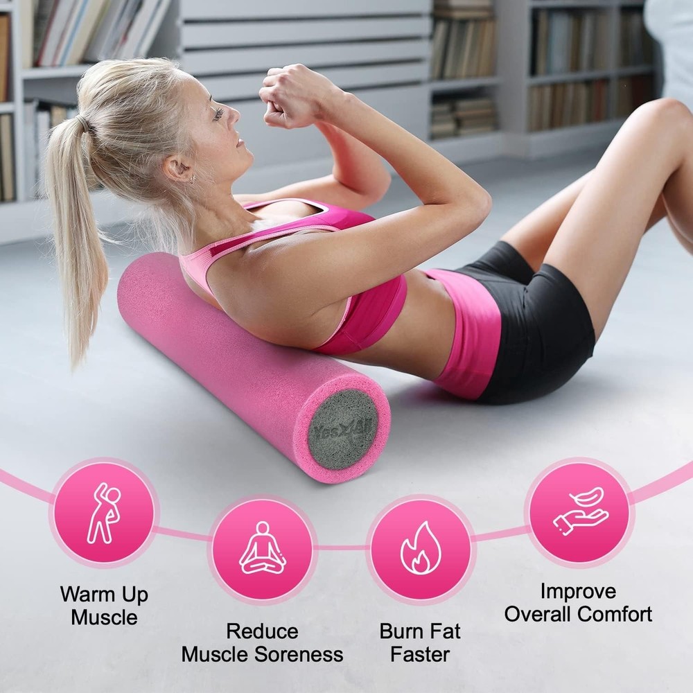 High-Density EPP Round Back Roller Foam Exercise Foam Roller Yoga Pilates &