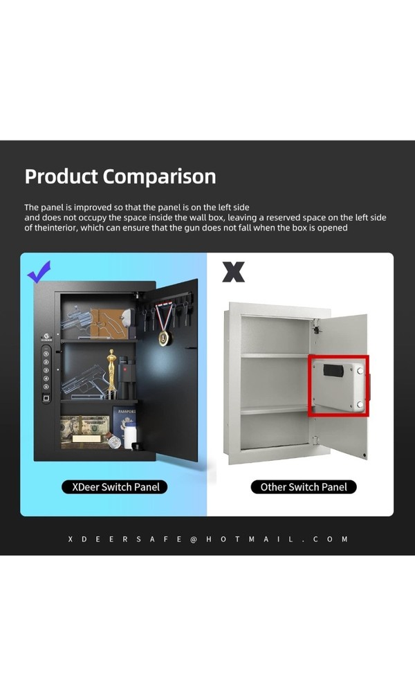 Xdeer Security Flat Wall Safe