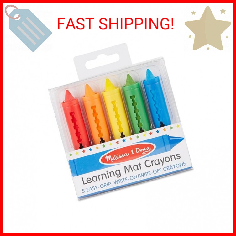 Melissa & Doug Learning Mat Crayons - 5 Colors
