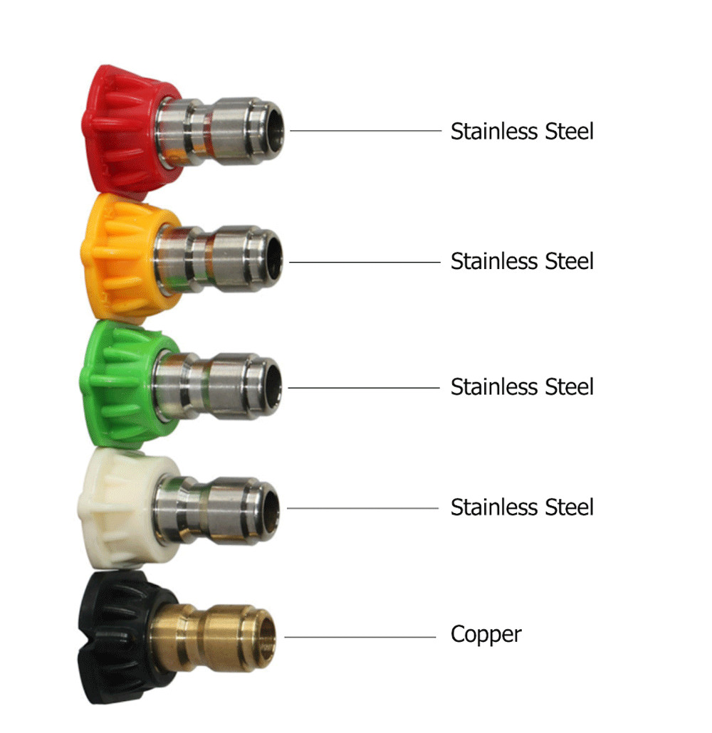 5pcs Pressure Washer Spray Tips Nozzles High Power Kit Quick Connect 1/4" Set