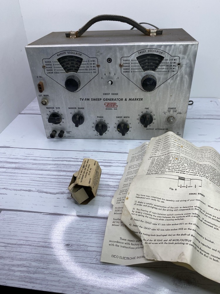 Vintage Eico TV-FM Sweep Generator & Marker Model 368-Untested Powers on