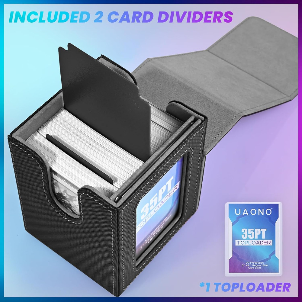 Card Deck Box with MTG Commander Display, Deck Case Holds 100+ Double-Sleeved Ca