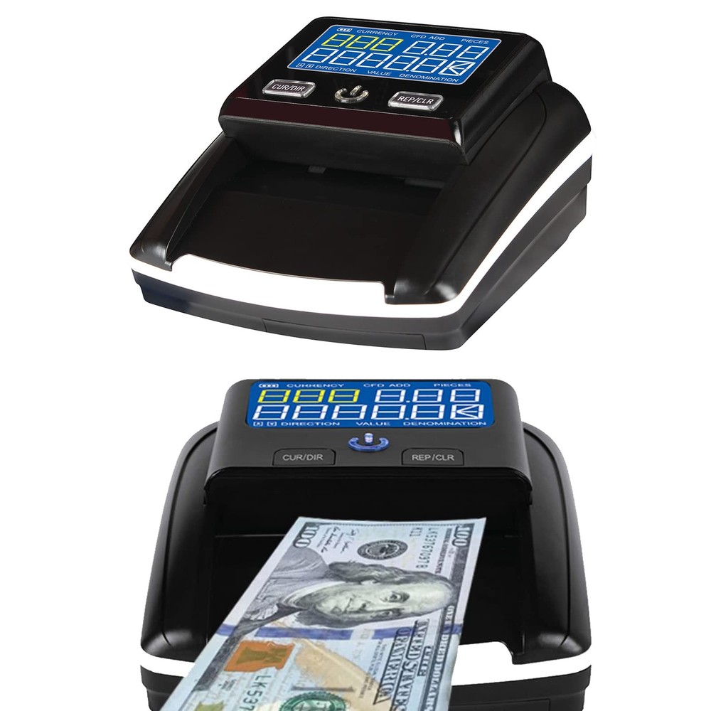 Portable Counterfeit Bill Detector Machine, Automatic 4-Way Direction USD & E...