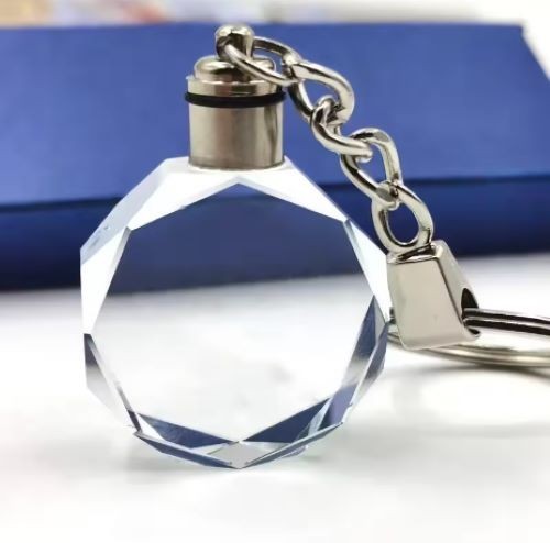 LED Crystal Car Keychain- Multicolor Changing Light, Auto Accessory Gift