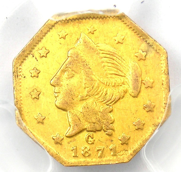 1871 California Liberty Gold Dollar G$1 Coin BG-1109 - Certified PCGS XF Details