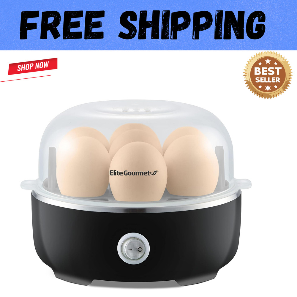 EGC115B Easy Egg Cooker Electric 7-Egg Capacity Soft Medium Hard-Boiled Egg...